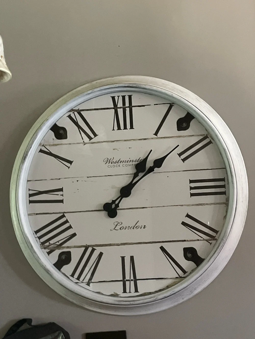 Westminster 30” Roman Numeral Farmhouse Style Wall Clock
